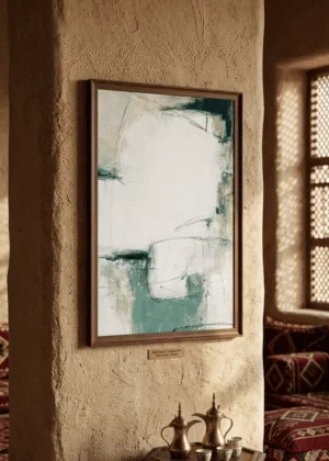 إطار لوحة تجريدية عصرية بلمسة هادئة