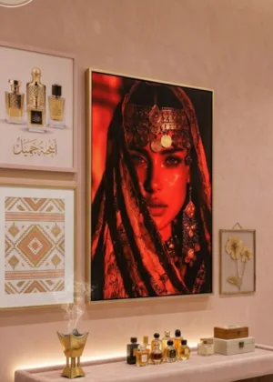 لوحة جدارية فاخرة بورتريه أحمر ملكي