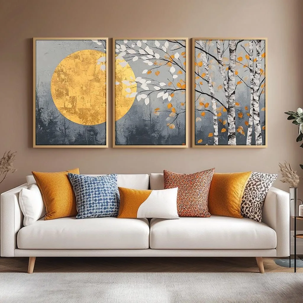 لوحات ثلاثية مودرن جدارية بتصميم أنيق